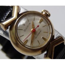 1965 Bulova Ladies Swiss Automatic 10K Gold Watch w/ New Baume & Mercier Strap