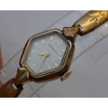 1974 Bulova Ladies 17Jwl Swiss Made Gold Watch w/ Bracelet