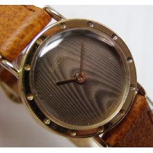 1980 Bulova Ladies Swiss Made Quartz Gold Watch w/ Pigskin Strap