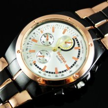 1pcs Luxury Style Mens Metal Quartz Wrist Watch