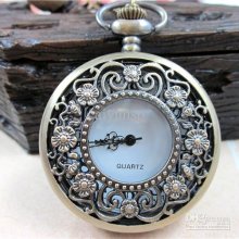 2011 Pocket Watch Butterfly Flower Watch Fashion Gift Watch 50pcs/lo