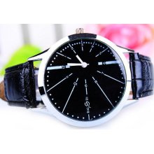 2013 New Charm Men's Watch Leather Strap, Quartz Movement, Pointer,