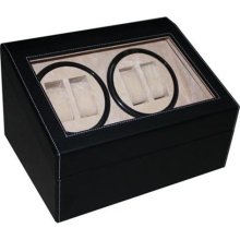 4 + 6 Black Leatherette Automatic Watch Winder & Storage Watch Bo ...