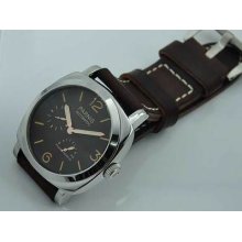 47mm Parnis Coffee Dial Orage Number Power Reserve Auto Men Wristwatch P-170