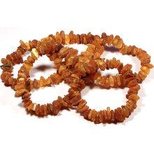 5 Raw Genuine Baltic Amber Unpolished Bracelets 6 3/4 - 7 1/2 Inch