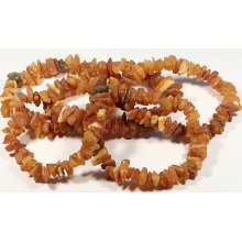 5 Raw Genuine Baltic Amber Unpolished Bracelets 7 1/4 - 8 Inch