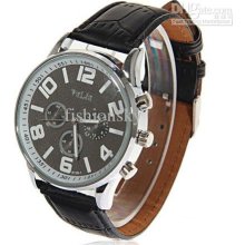 5pcs Exquisite Valia Leather Watchband Quartz Watch With Brown Dial