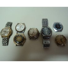 7 Vintage Wind Up & Automatic Watches Timex, Citizen, Seiko See Pics For Details