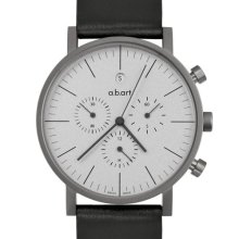 A.B.Art Men's Quartz Watch With Grey Dial Chronograph Display And Black Leather Strap Oc201