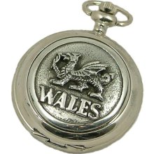 A E Williams 4824Wsk Welsh Dragon Mens Mechanical Pocket Watch With Chain