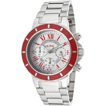 A_line Watch 80015-22-rd Women's Marina Chronograph Light Silver Dial Stainless