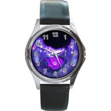 Abstract Graphics Unisex Silver-Tone Round Metal Watch 27