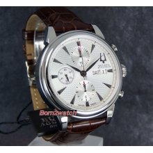 Accutron Men 'gemini' Swiss Made Automatic Chronograph Sapphire Leather 63c107