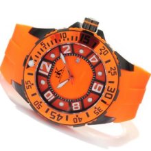 Adee Kaye Men's Quartz Stainless Steel Polyurethane Strap Watch ORANGE