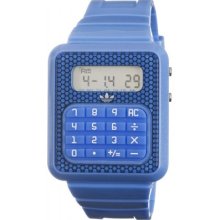 Adidas Blue Polyurethane Digital Calculator Watch Y3 Js Adh4052