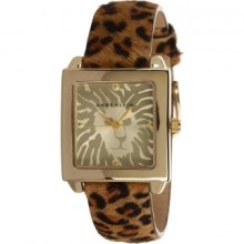 AK Anne Klein Women's AK-1184CHLE Wild Print Hair Calf Strap Watch