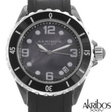 Akribos Xxiv Ak502bk Ladies Watch Silver/black/black