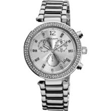 Akribos XXIV Watches Women's Chronograph Silver-tone Dial Silver-tone