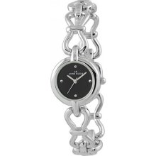 Anne Klein 9167bksv Women Silvertone Black Dial Bracelet Watch