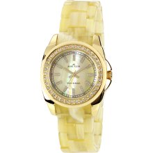 Anne Klein Crystal Gold-Tone and Horn Plastic Ladies Watch 10-9380CMHN