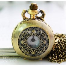 Antique Ladies Men Steampunk Quartz Pocket Watch Round Archaic Engra