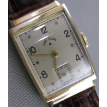 Antique Lord Elgin 14kt Yellow Gold Mens Rectangle Watch Movement Works 2488