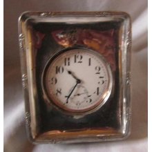 Antique Pocket Watch In Solid Silver And Leather Case Dated Birmingham 1912