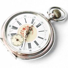 Antique Swiss silver pocket watch Remontoir Cylindre