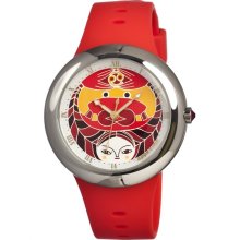 Appetime Unisex Holoscope Analog Stainless Watch - Red Rubber Strap - Graphic Dial - APPSVJ211141