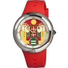 Appetime Unisex Holoscope Analog Stainless Watch - Red Rubber Strap - Graphic Dial - APPSVJ211140