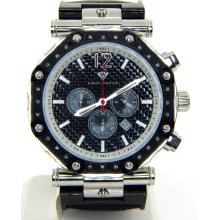 Aqua Master Black Band Chrono Diamond Mens Watch W147