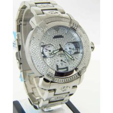 Aqua Master Chrono Silver Dial Diamond Mens Watch