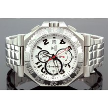 Aqua Master Mens Swiss Made Sports Diamond Watch 0.12ctw