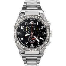 Aqua Master Watches Mens Diamond Octagon 4.50ct Black