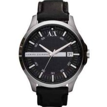 Armani Exchange Gents Black Leather Strap Watch Ax2101 2 Years Warrant