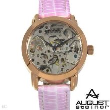 August Steiner As8033rg Automatic Movement Ladies Watch Rose/pink