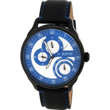 August Steiner Men's Stainless Steel Multifunction Leather Watch (Men's Stainless steel multifunction strap)