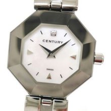 Auth Century Lucky 8 1p Diamond Wristwatch Shell Ladies (bf041754)