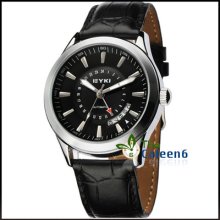 Automatic Mechanical Fashion Leather Men Eyki Wrist Watch 4 Color With Box