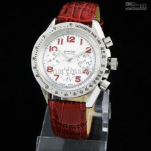 Automatic Watch.mens Multi Function Watch Men Red Leather Mens Luxur