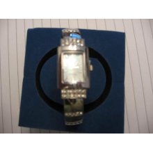 Avon Crystal Cuff Watch With Mother Of Pearl Dial