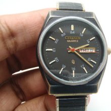 Beautiful Vintage Citizen Cq Mens Watch - Battery