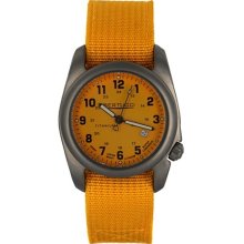 Bertucci A-2T Original Classic Mens Titanium Watch - Modena Yellow Nylon Strap - Modena Yellow Dial - 12068