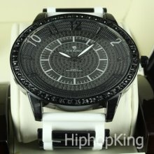 Black & White Beautiful Hip Hop Watch Puff Daddy Style Analog Water Resistance