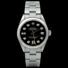 Black diamond dial rolex datejust watch oyster perpetual rolex lady man - Black - Metal