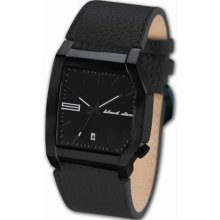 Black Dice Men's Edge BD-063-03 Black Leather Quartz Watch with Black