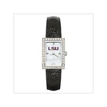 Black Leather Louisiana State University Watch Cz Frame