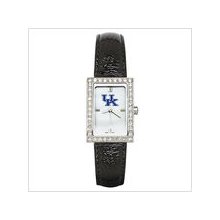 Black Leather University of Kentucky Watch W/ Cz Frame