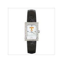 Black Leather University of Tennessee Watch W/ Cz Frame