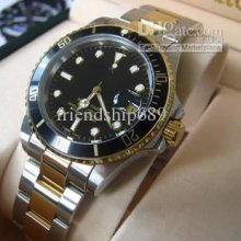 Black Luxury Dive Automatic Stainless Steel Watch Mens Wristwatches